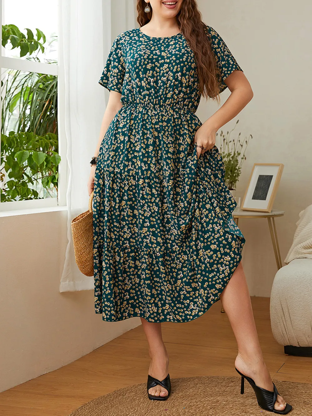 Plus Size Women Printed Dress