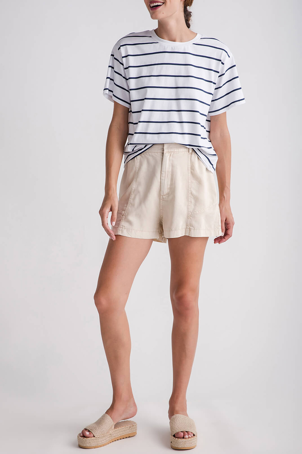 Thread and Supply Katelin Stripe Tee - whitenavy stripe