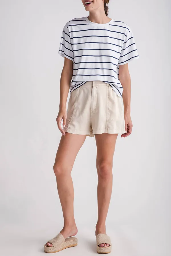 Thread and Supply Katelin Stripe Tee - whitenavy stripe