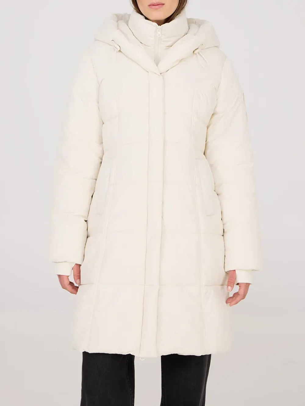 Classic Black Hooded Long Padded Jacket