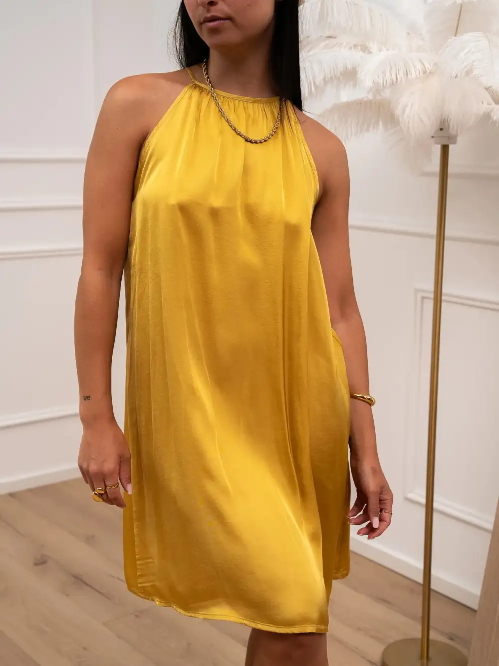 a Line Strappy Viscose Dress