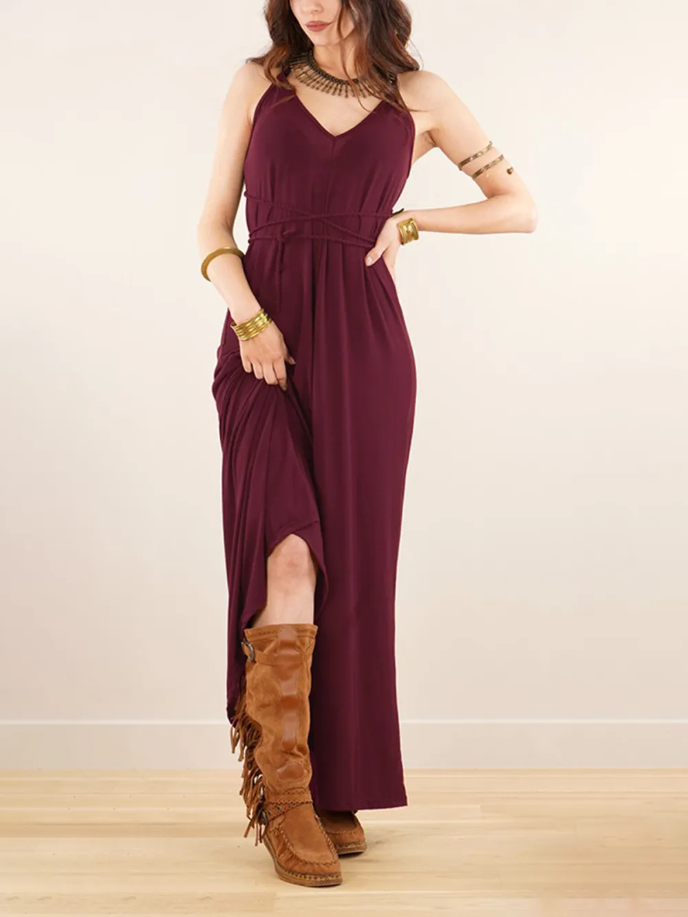 Loose And Reversible Strappy Long Dress