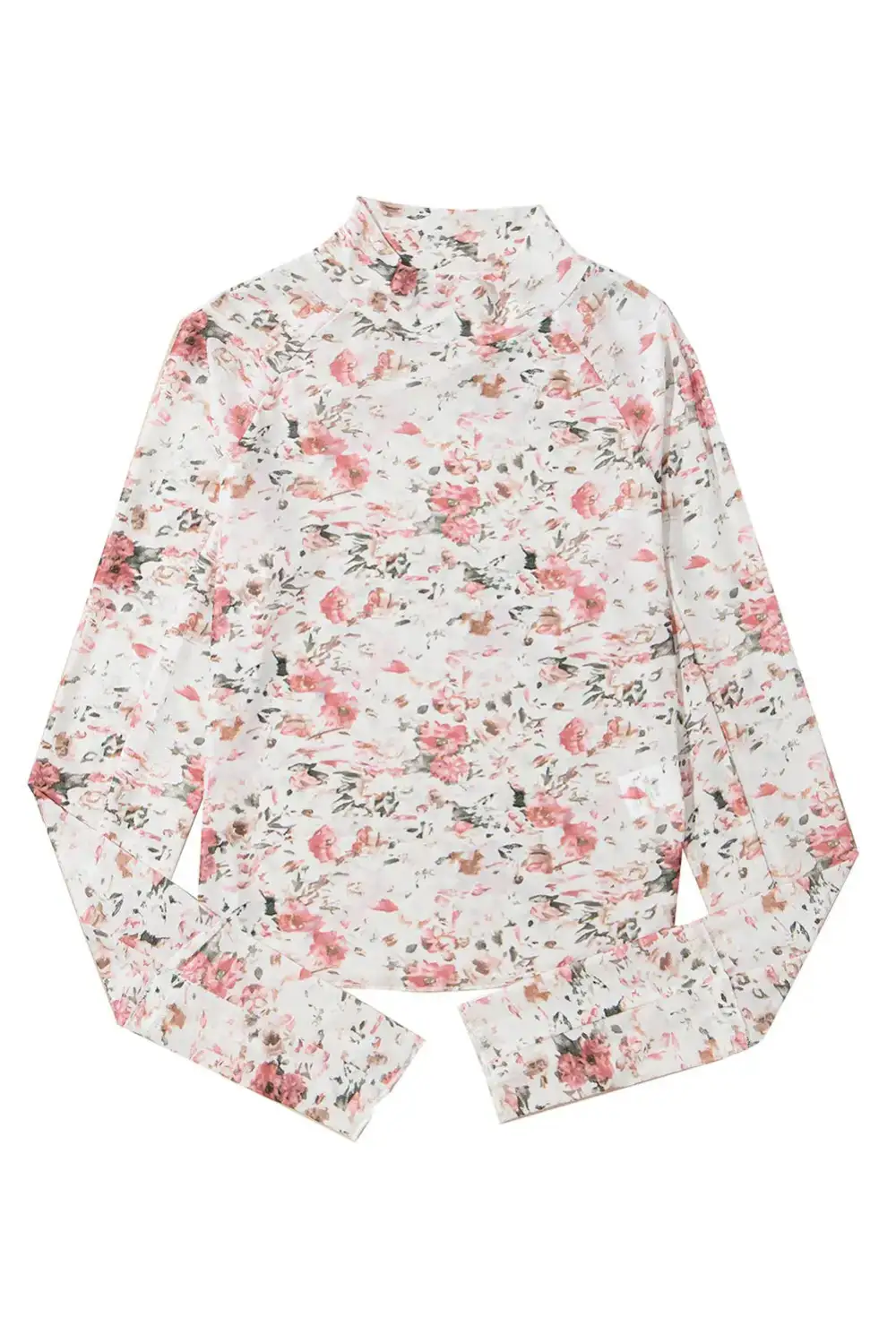 Floral Mesh Long Sleeve Blouse