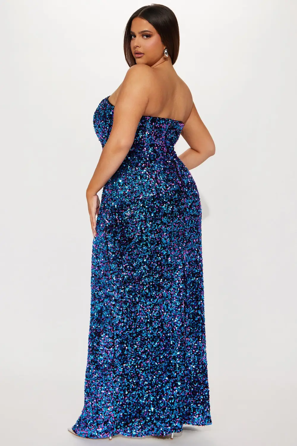 The One Sequin Maxi Dress - Blue/combo