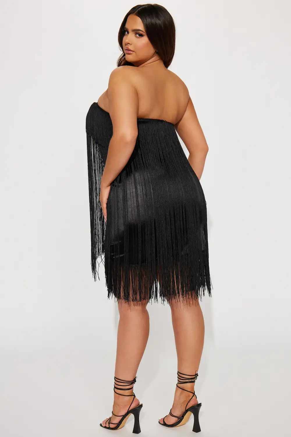 Farrah Fringe Mini Dress - Black