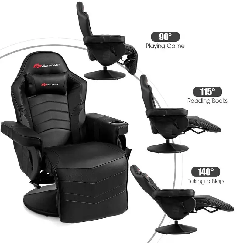 Ergonomic High Back Massage Gaming Chair Racing Style Gaming Recliner with Adjustable Backrest Footrest