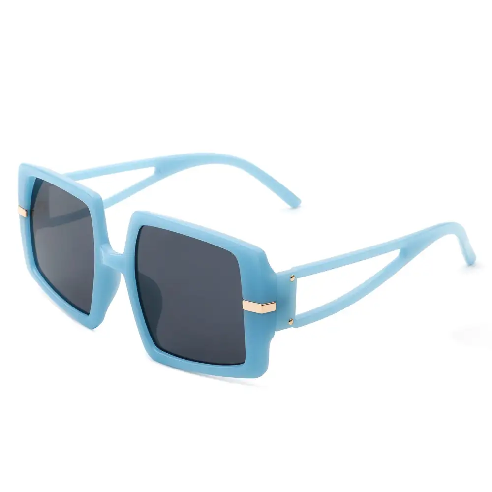 Polished Square Flat Top Frame Sunglasses