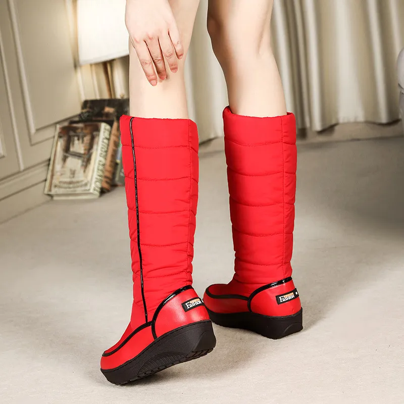 Knee-High Plush Fleece Snow Boots