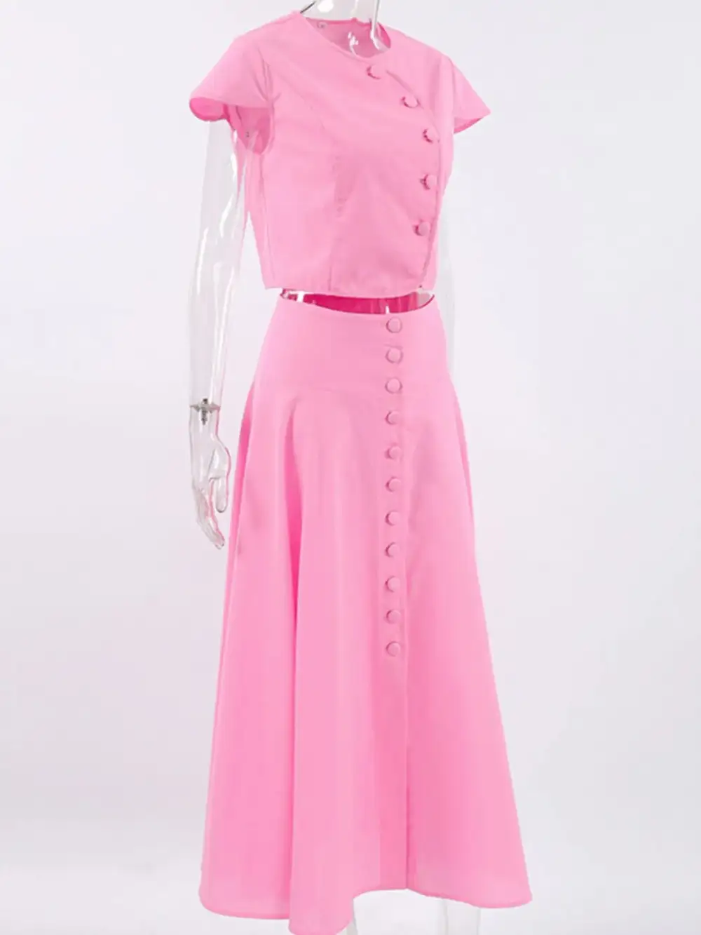 Easygoing Button Front Short Sleeve Coordinated Shorts