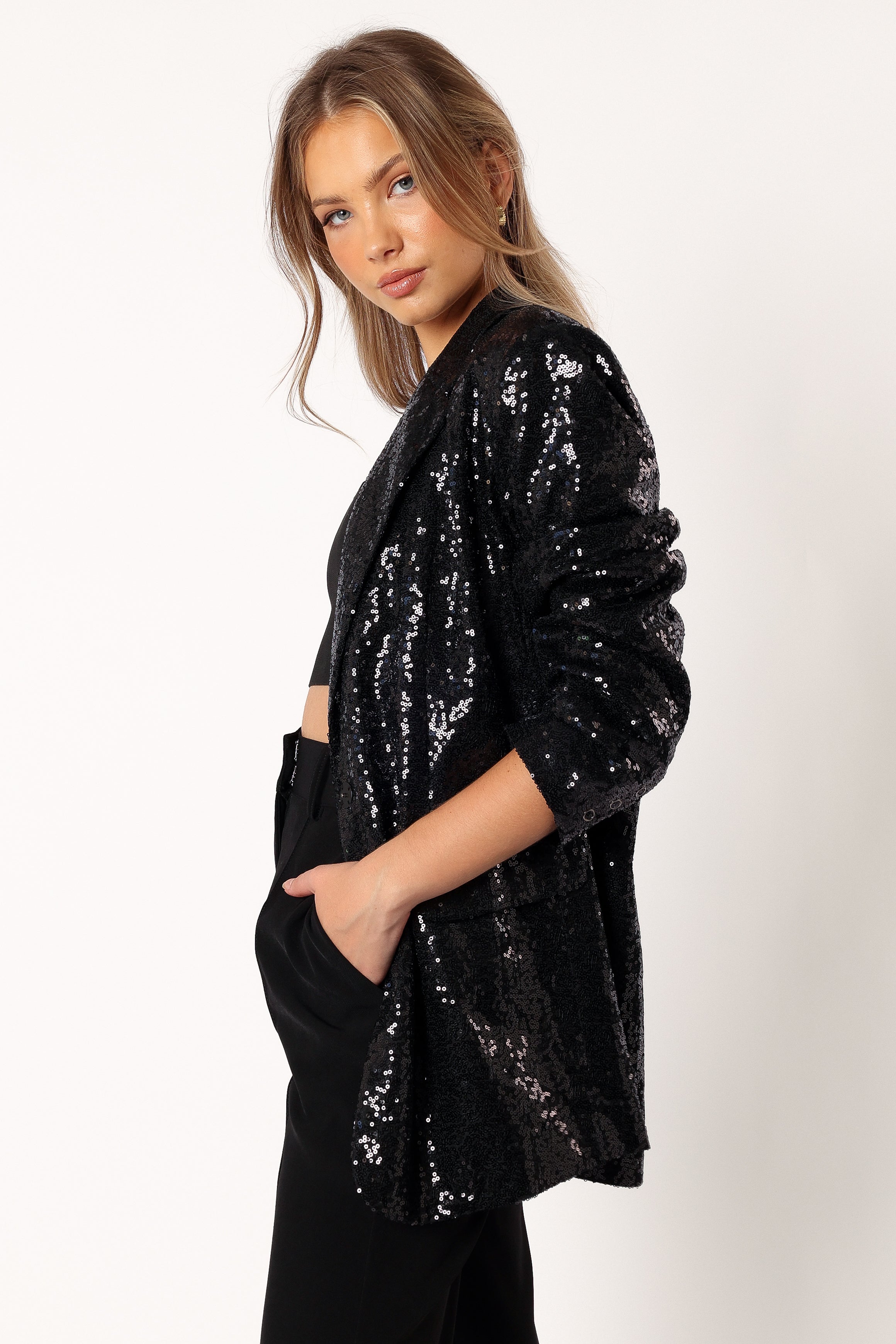 Delaney Sequin Blazer - Black