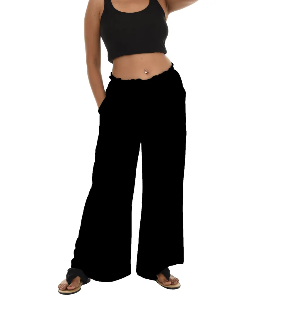 Mid Rise Soft Wide Leg Pants