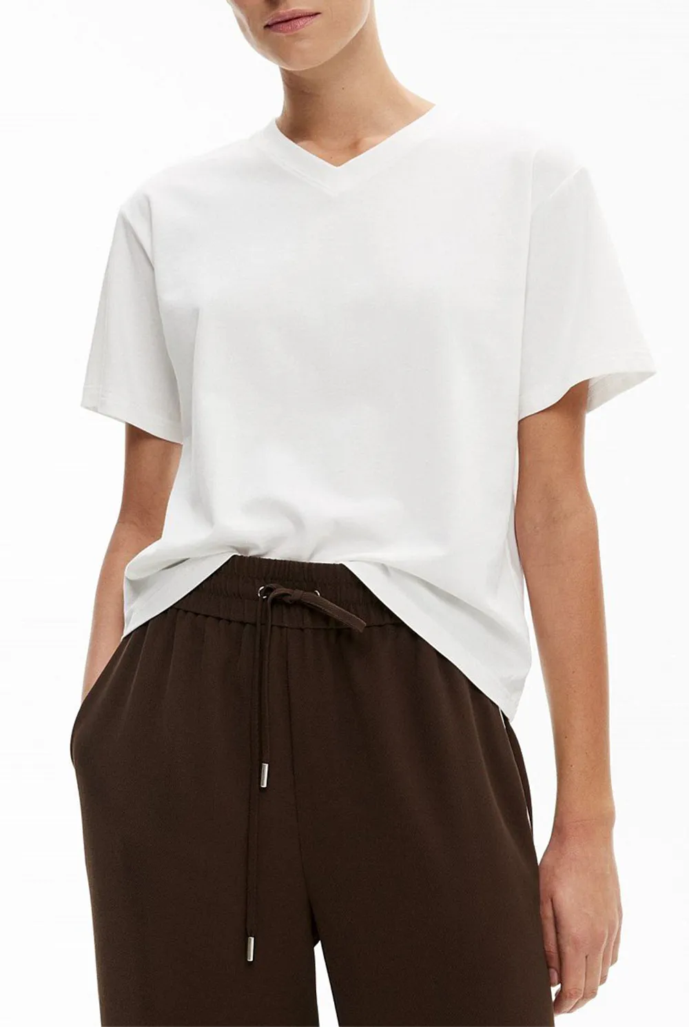 Ladies' V-Neck T-Shirt With Straight Shoulders