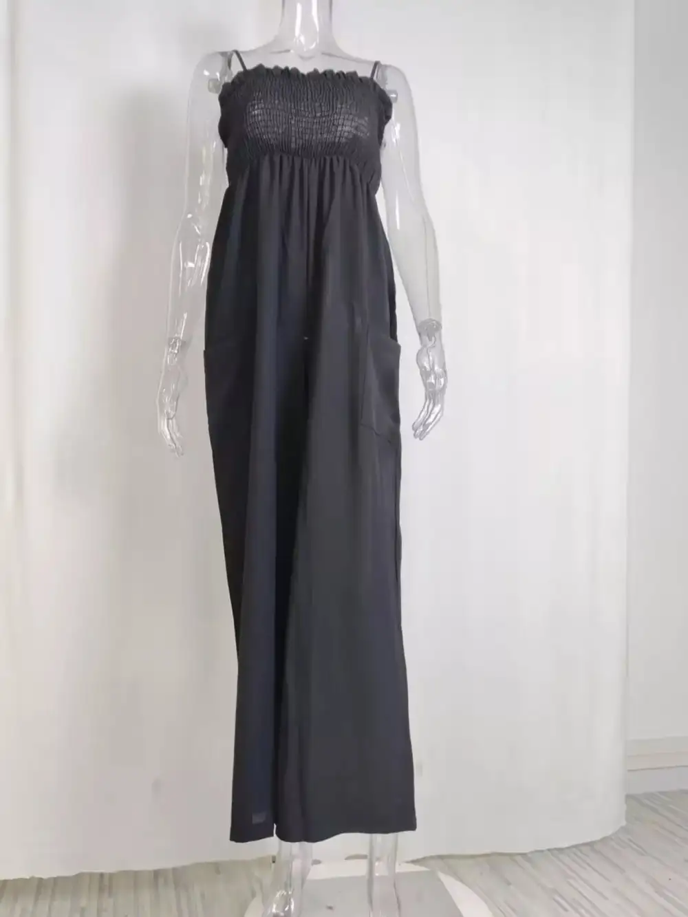 Smocked Wide Leg Jumpsuit