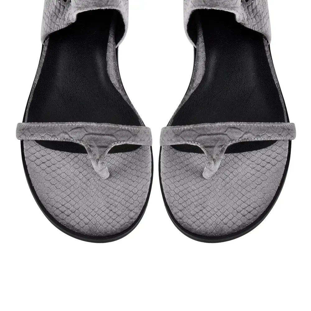 Flip-Flop Buckle Cutout Flat Bootie Sandals