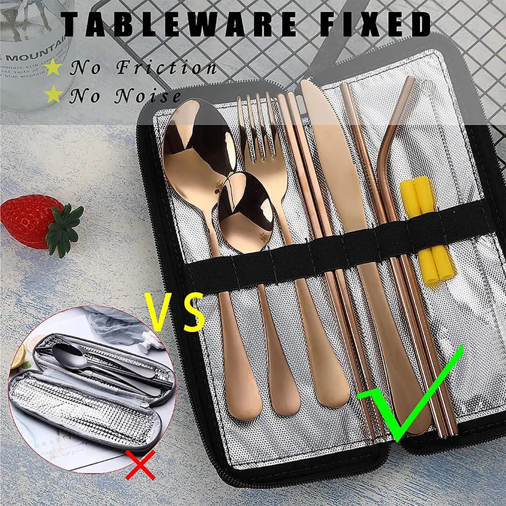 (Store Closing Sale) Portable travel cutlery, reusable silverware