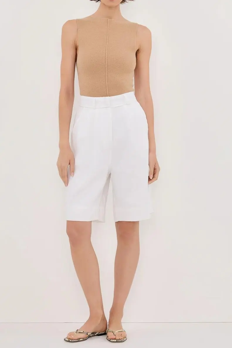 TAN BOAT NECK TOP