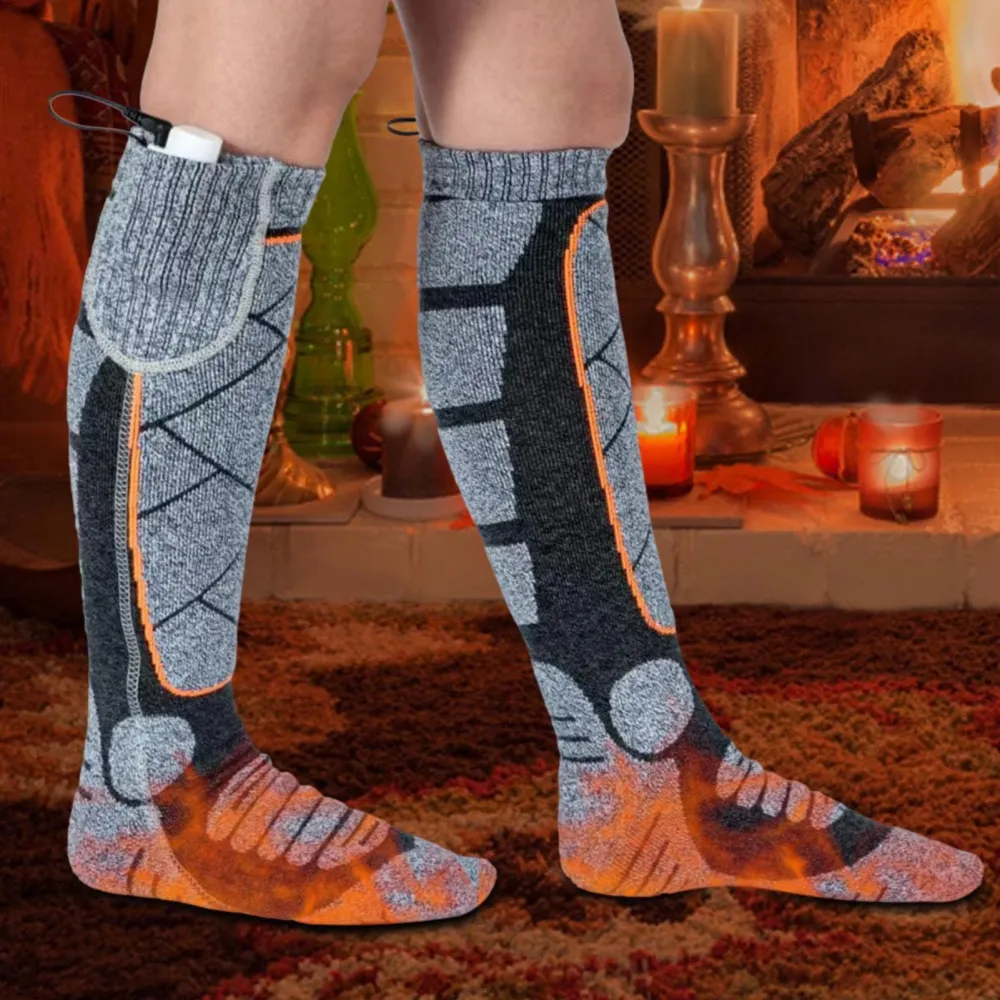 Full Sole Heated Socks Ski Electric Rechargeable Thermal Socks