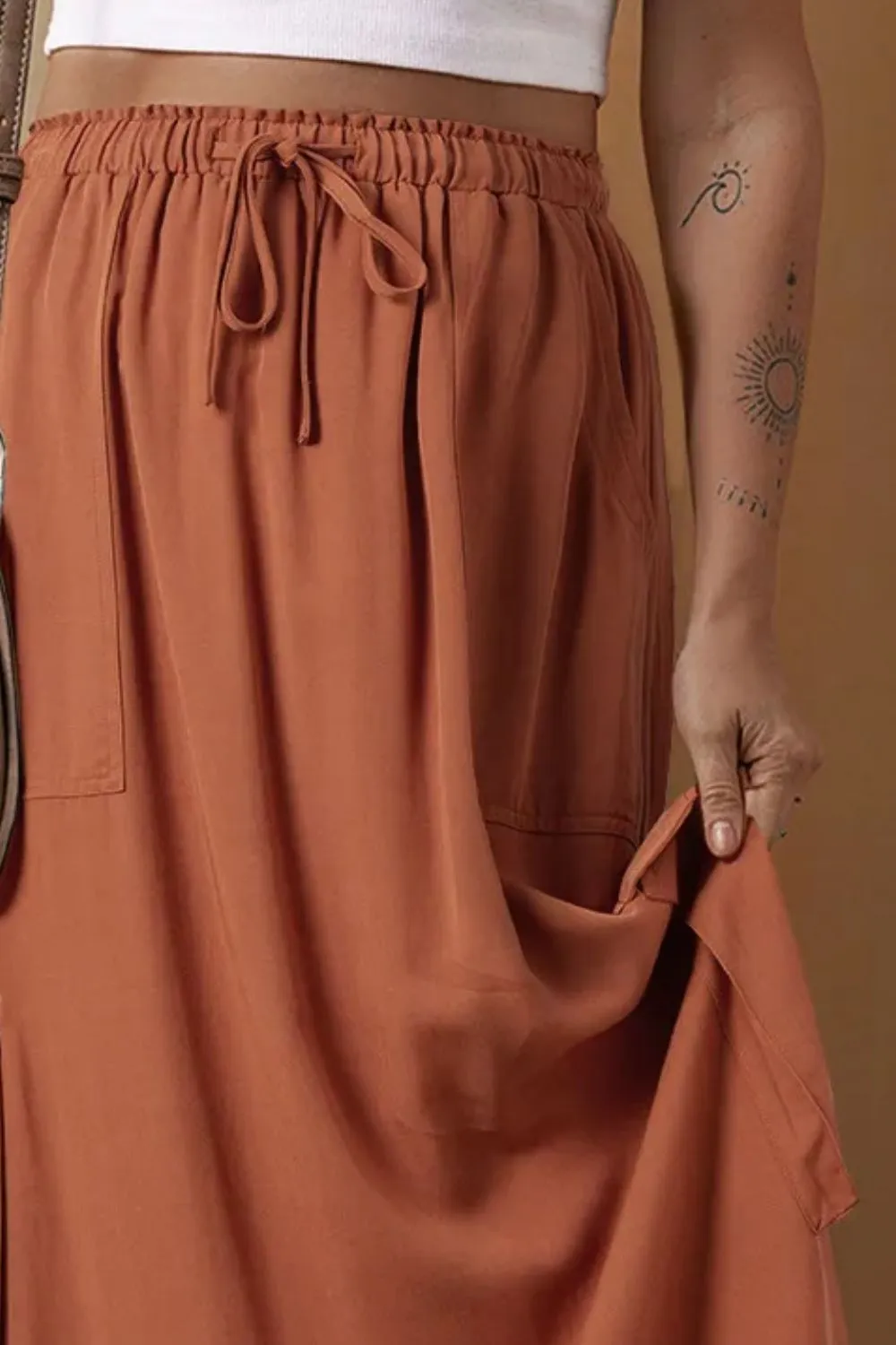 Drawstring Maxi Pockets So Skirt