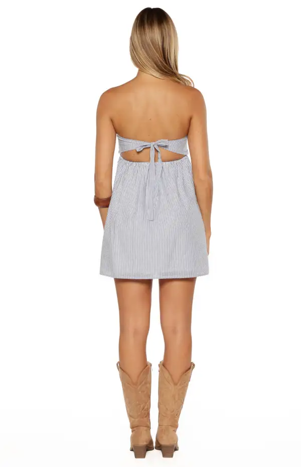 Strapless Stripe Mini Dress