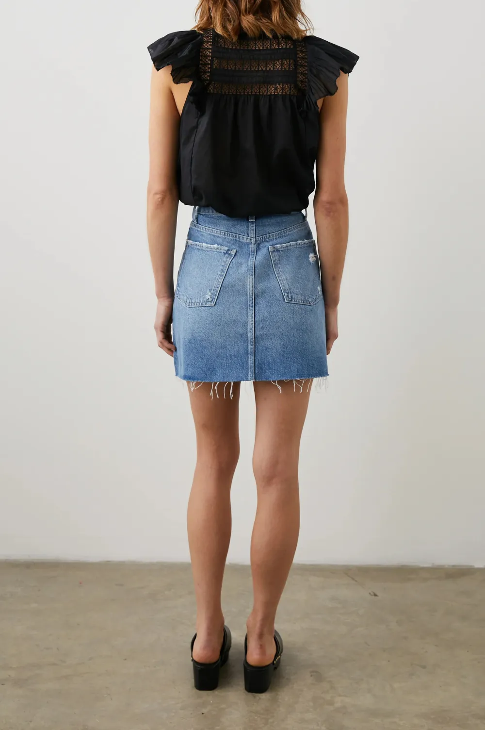 High-Waisted Figure-Hugging Mini A-Line Skirt