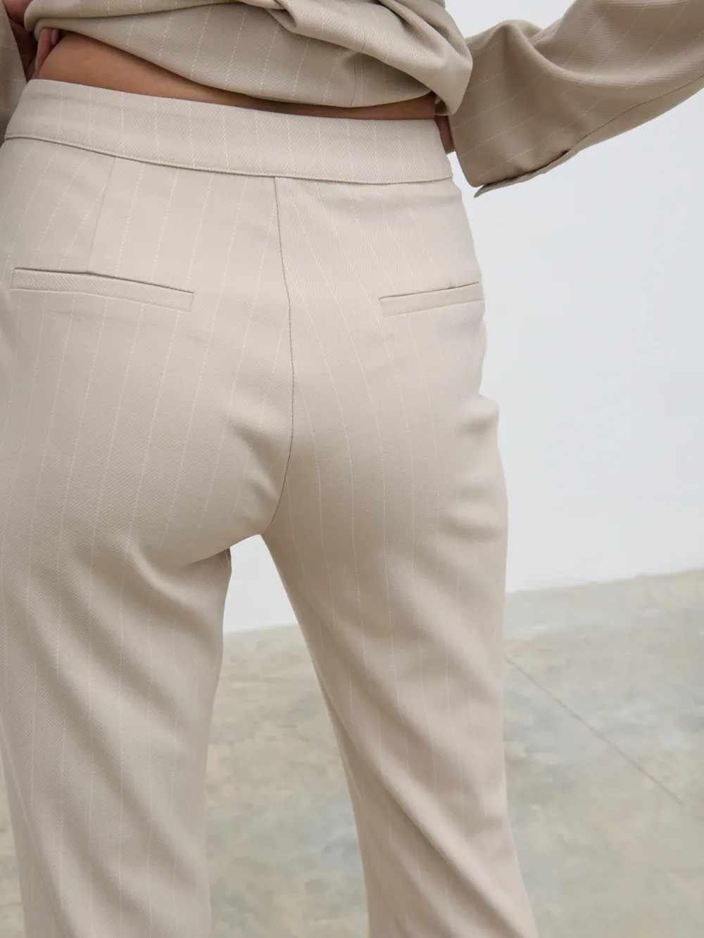 Straight Leg Pinstripe Trousers