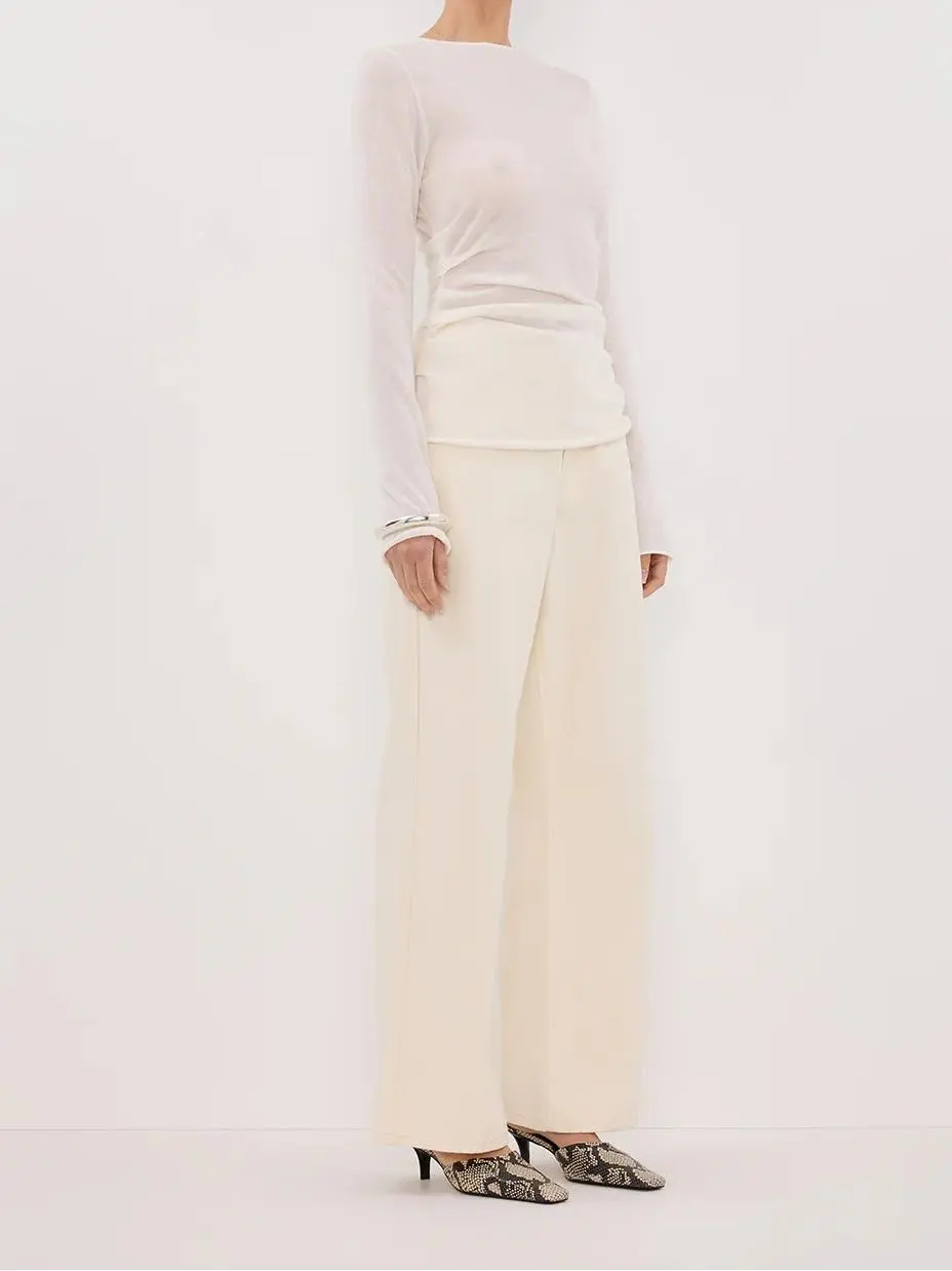 OFF WHITE MERINO KNIT TOP