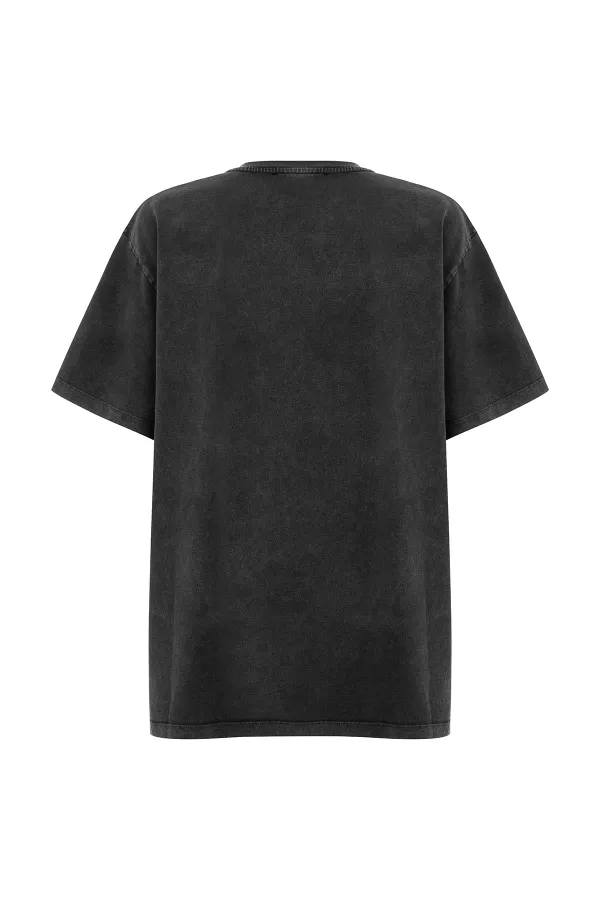 Crew Neck T-Shirt-Grey
