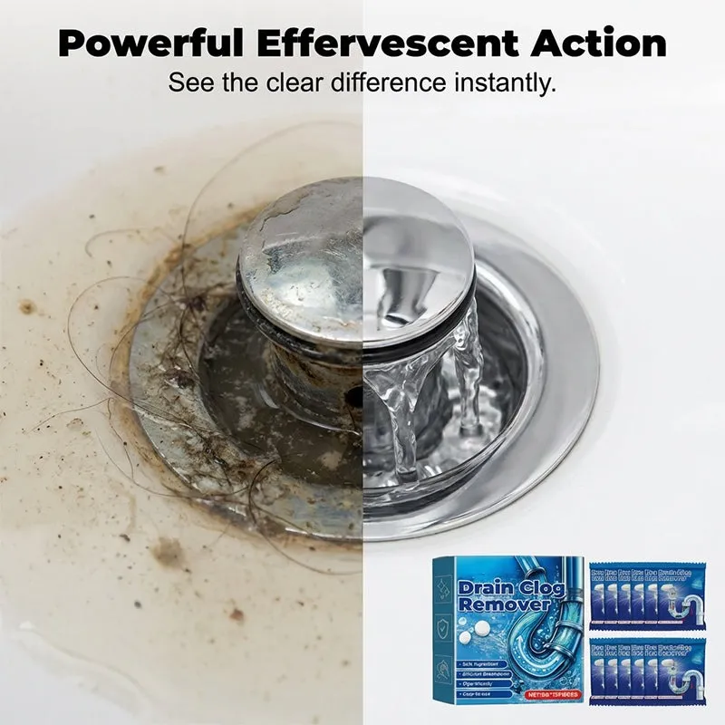 Effervescent tablets for clearing drain clogs – reliably dissolve hair, grease, and dirt – work quickly and gently – for the kitchen, bathroom, and sink