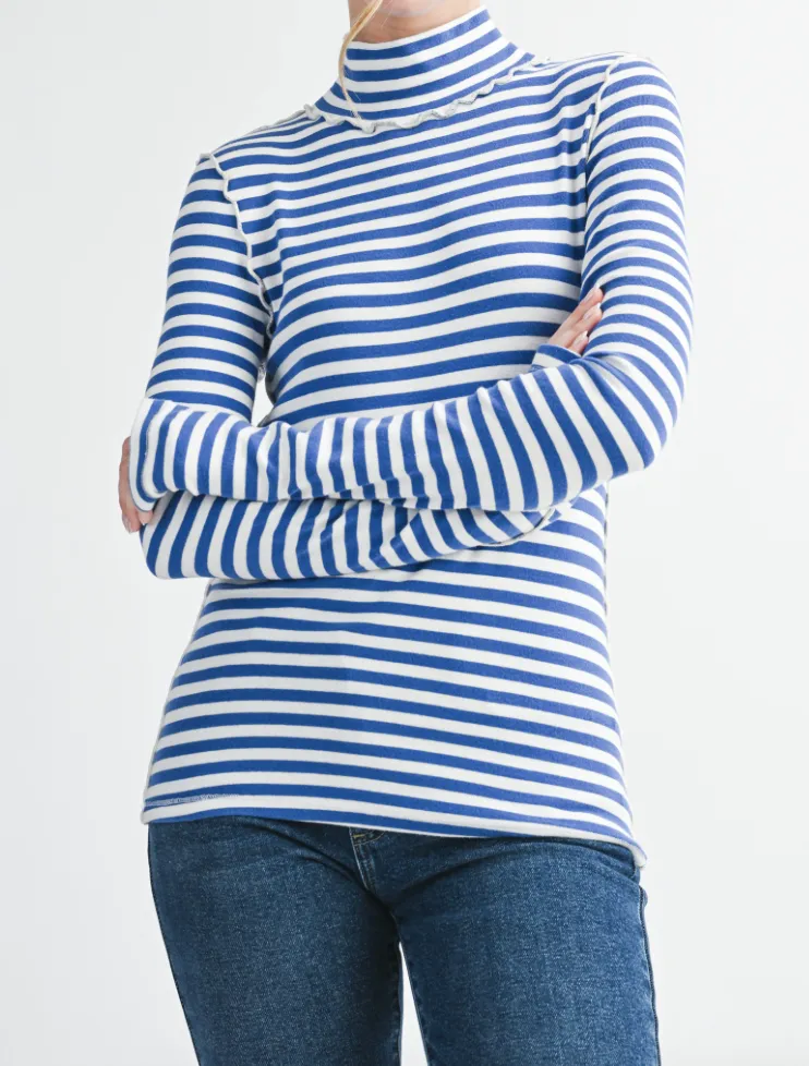 Striped Mock Piping Top