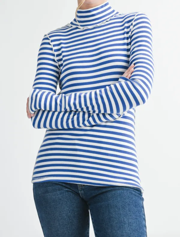 Striped Mock Piping Top