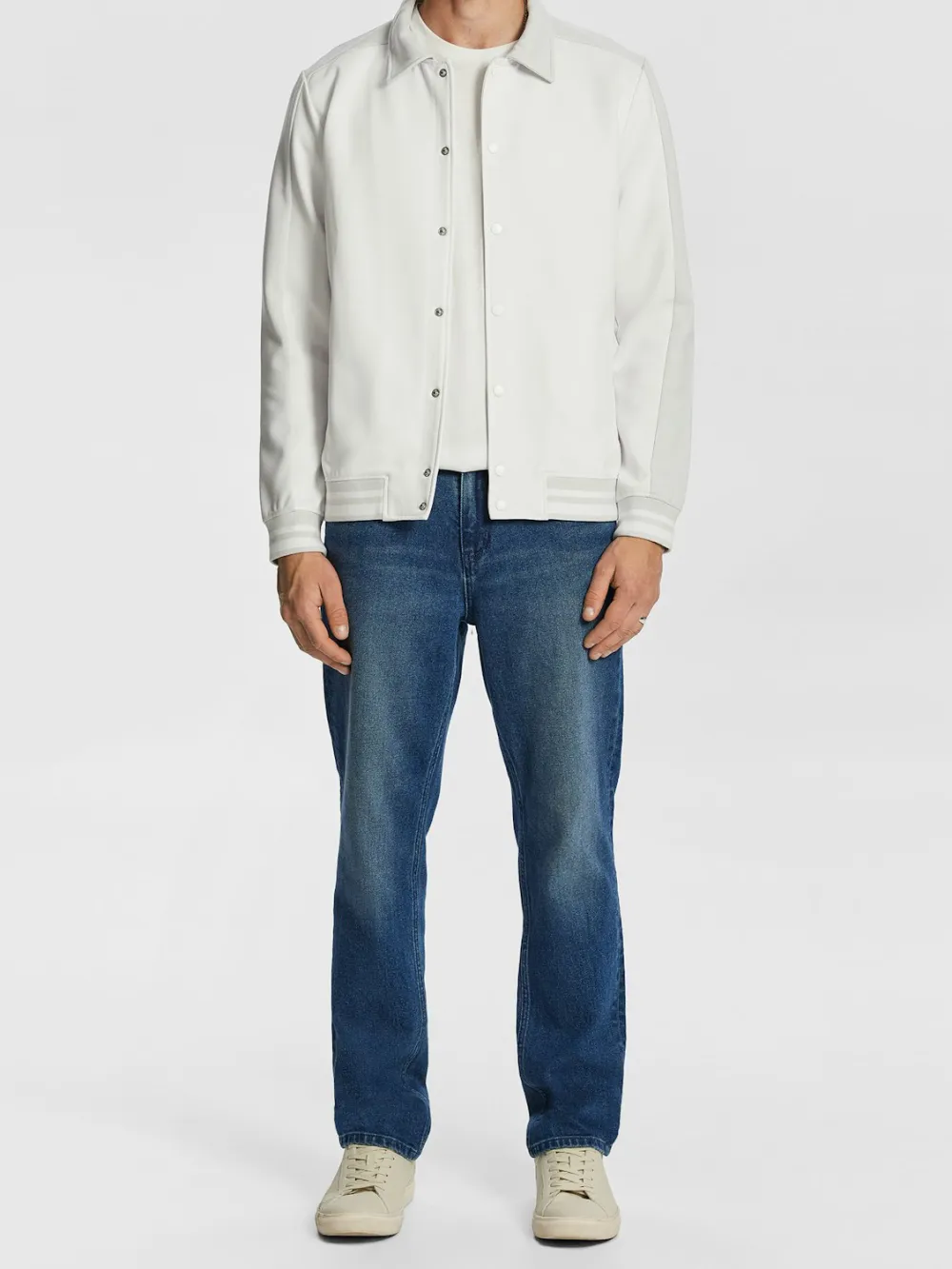 Ice Grey Varsity Style Jacket