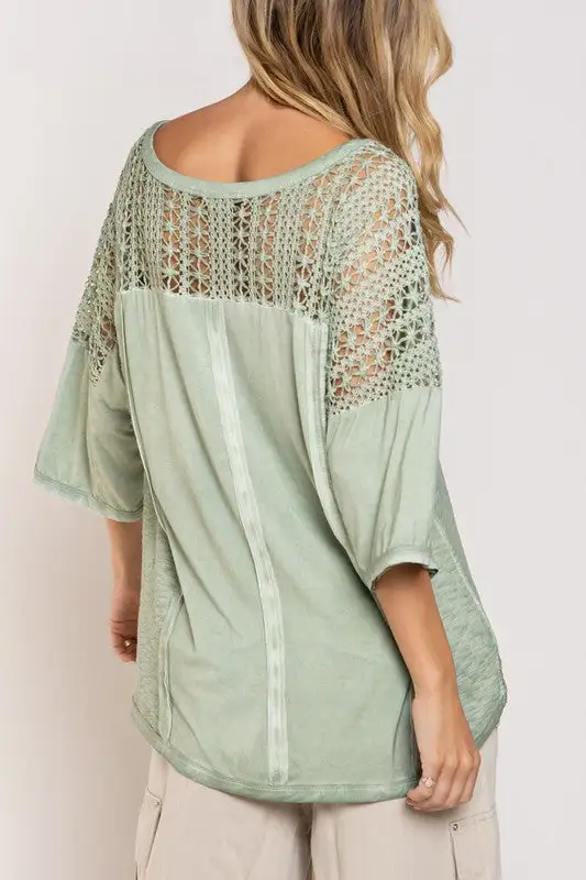 Feminine Boho Crochet Sleeve Top | URBAN ECHO SHOP