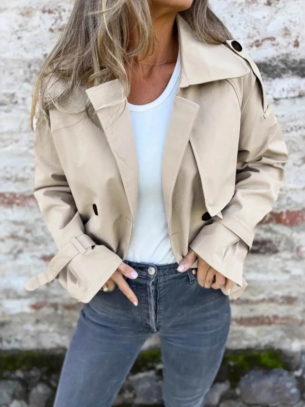 Full Size Long Sleeve Button Up Trench Coat Plus Size Available