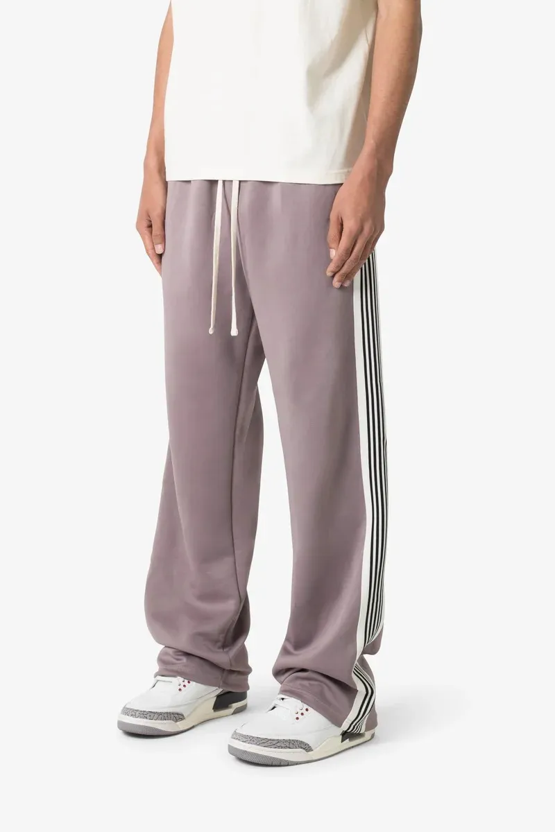 GRAY PURPLE STRIPE ACCENTED SWEATPANTS