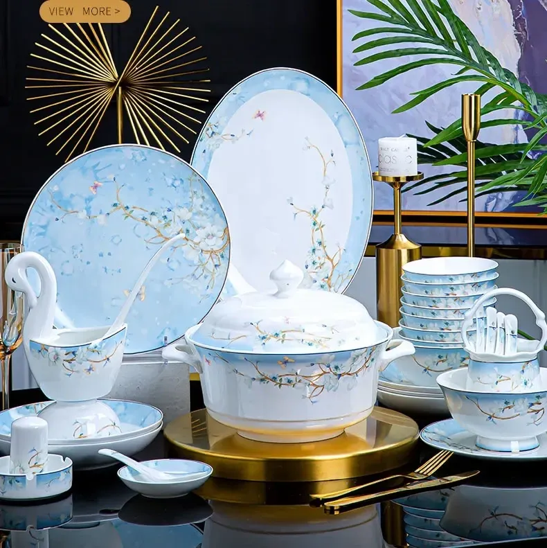 58pcs deluxe ceramic tableware set