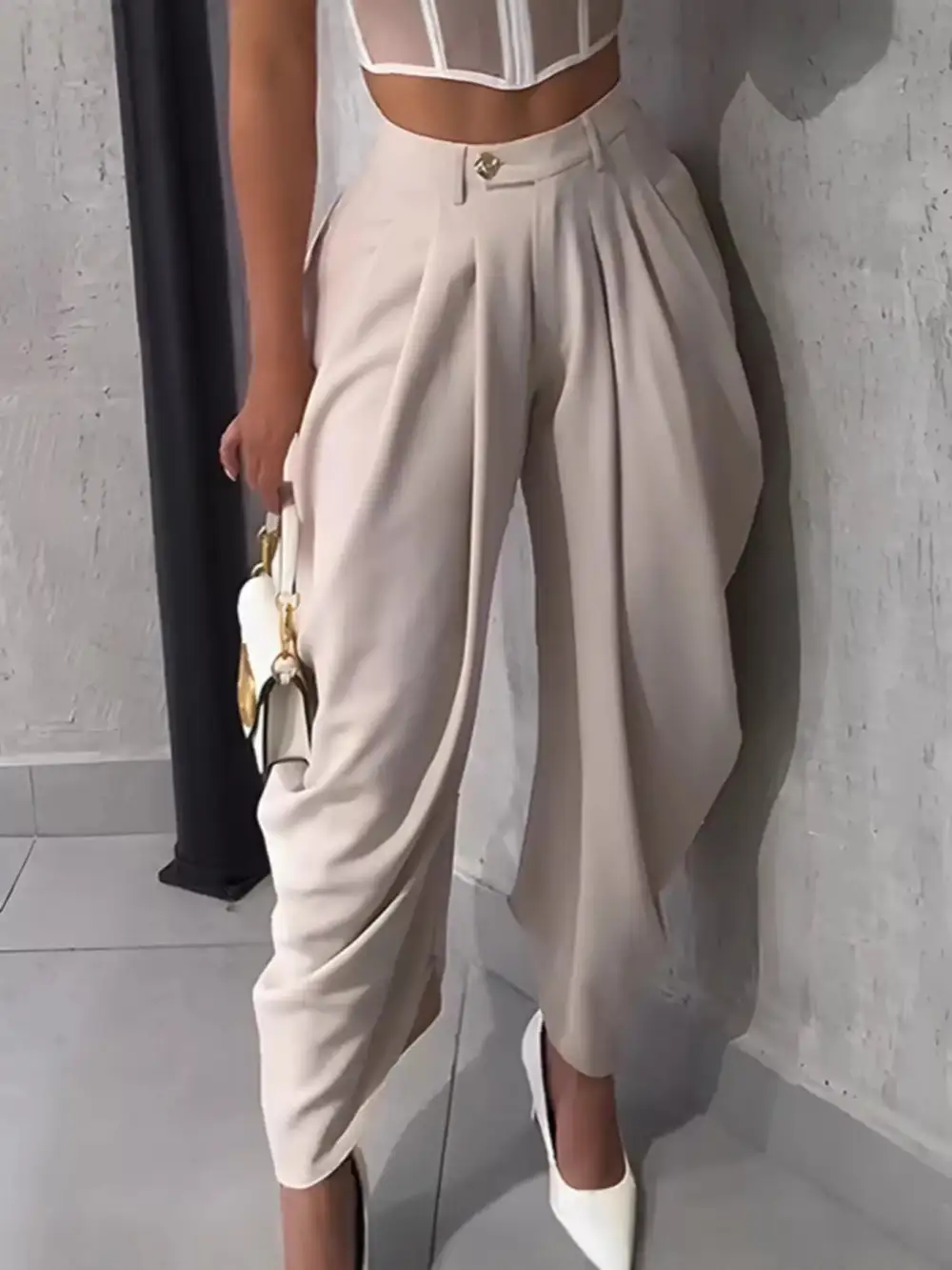 Everyday High Waisted Wide Leg Pleated Pants