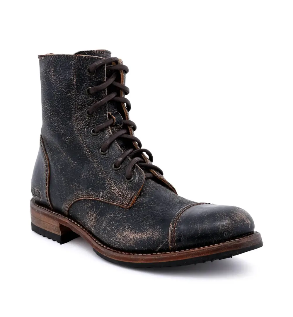 Back Zip Welted Rugged Heritage Ankle Boots