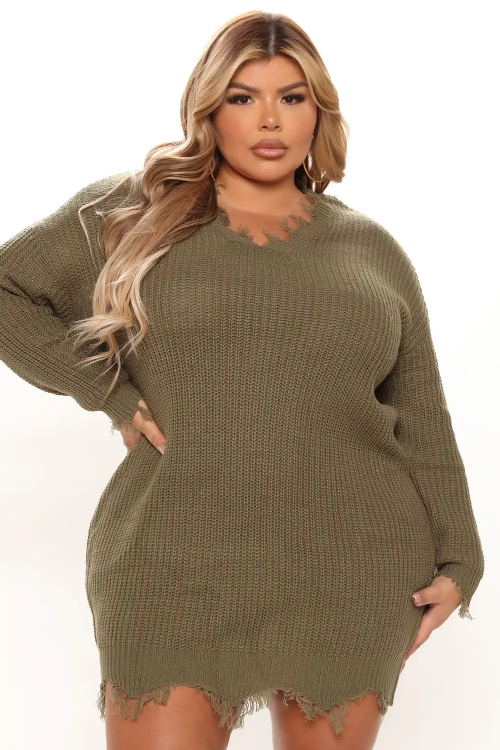 Sarabeth Sweater Mini Dress - Olive