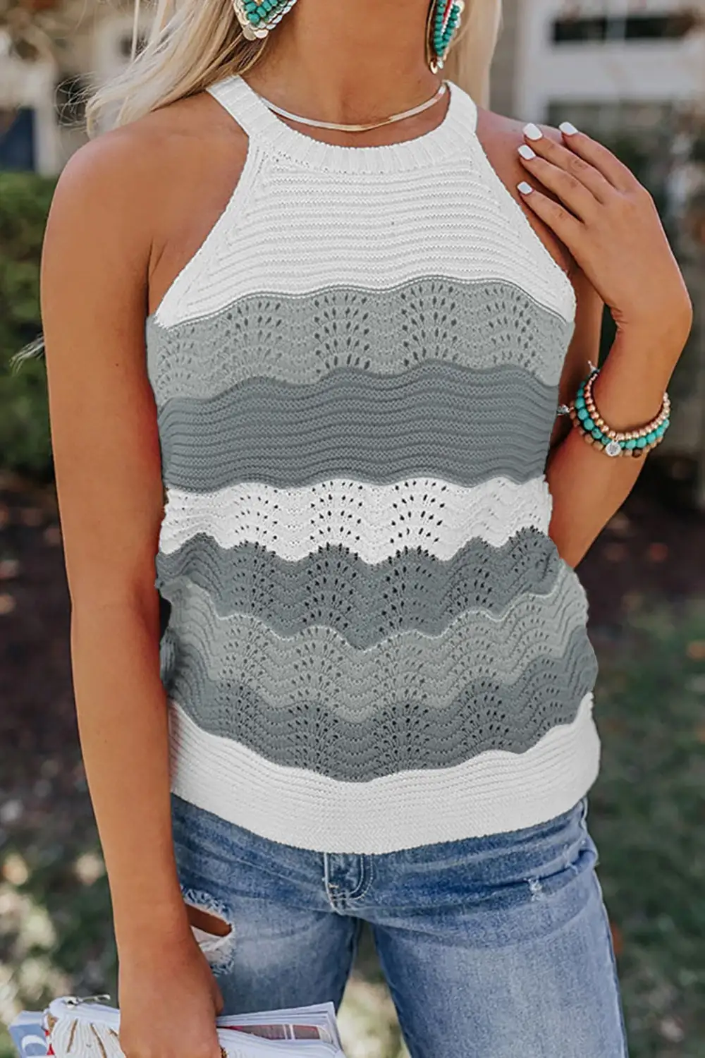 Knit Colorblock Tank Top