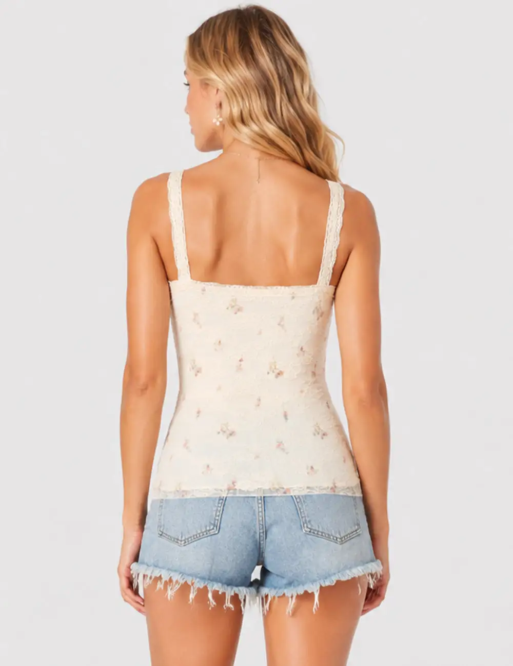 Lace Sweet V Neck Cami Top