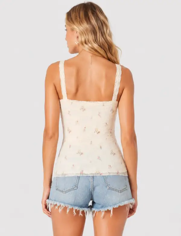 Lace Sweet V Neck Cami Top