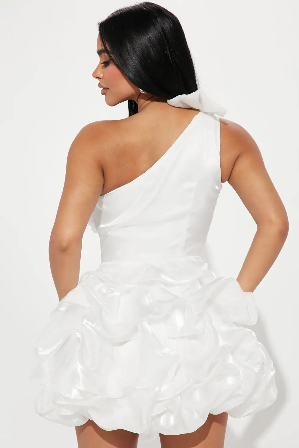 Mine Forever Draped Mini Dress - White