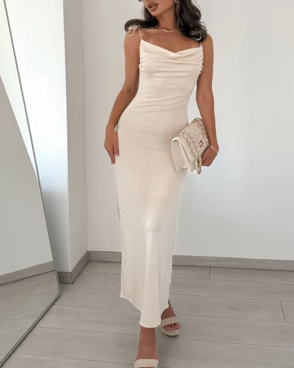 Easy Fit Sleeveless Maxi Tie Detail Dress