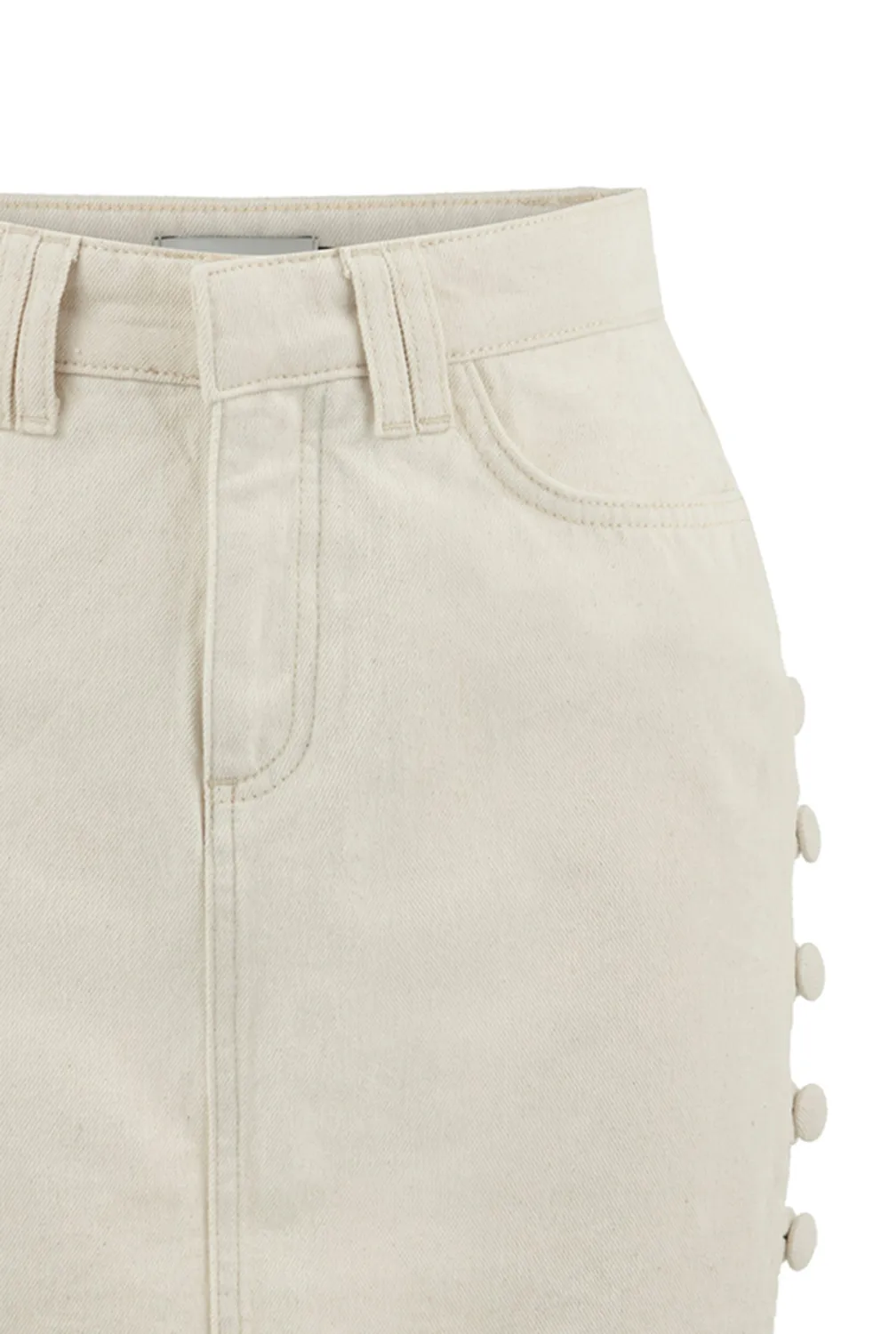 Denim Skirt-White
