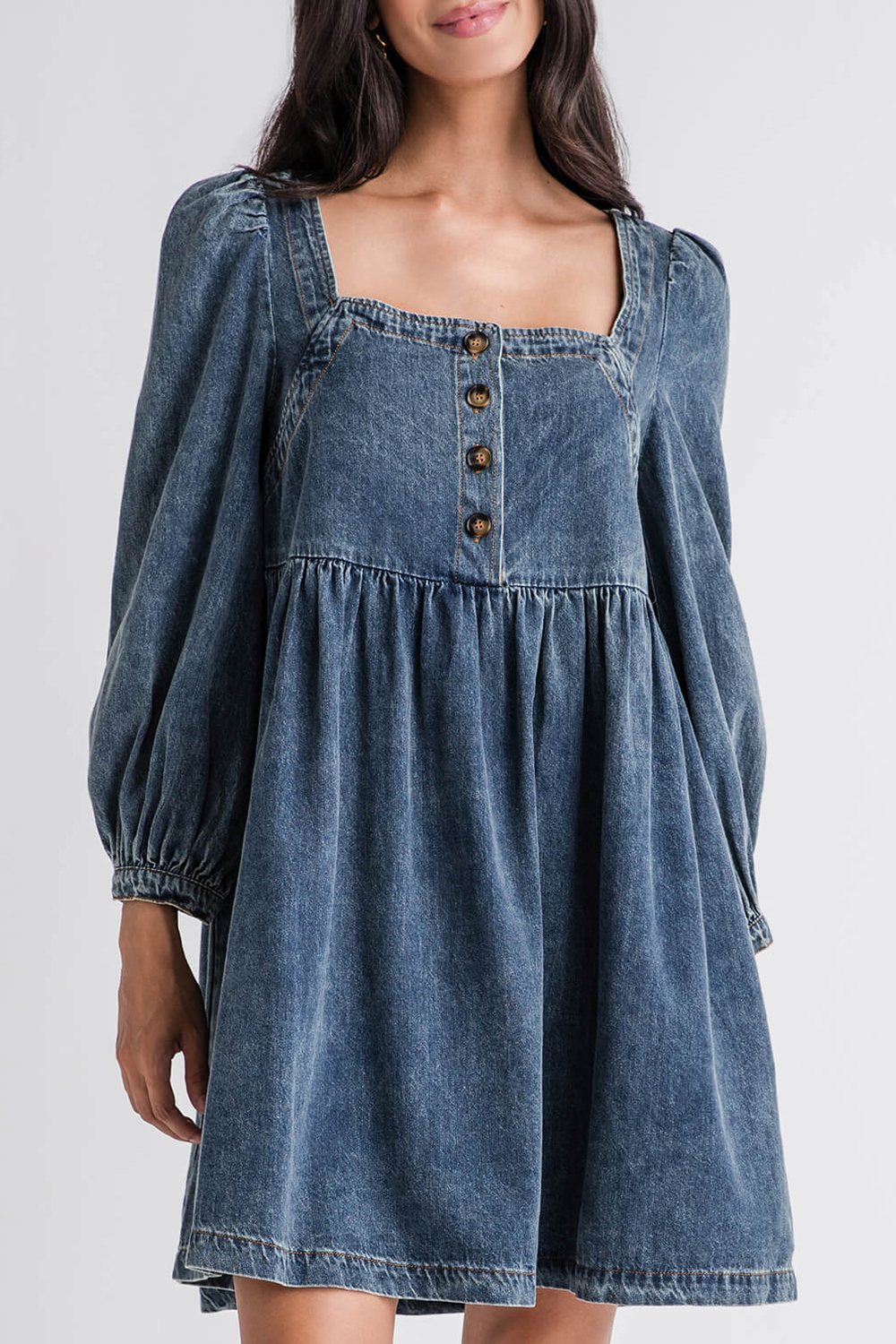 Flying Tomato Denim Dress - medium indigo