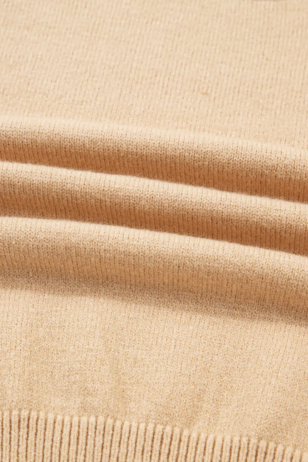 Plain Neck Puff Sleeve Detail Sweater