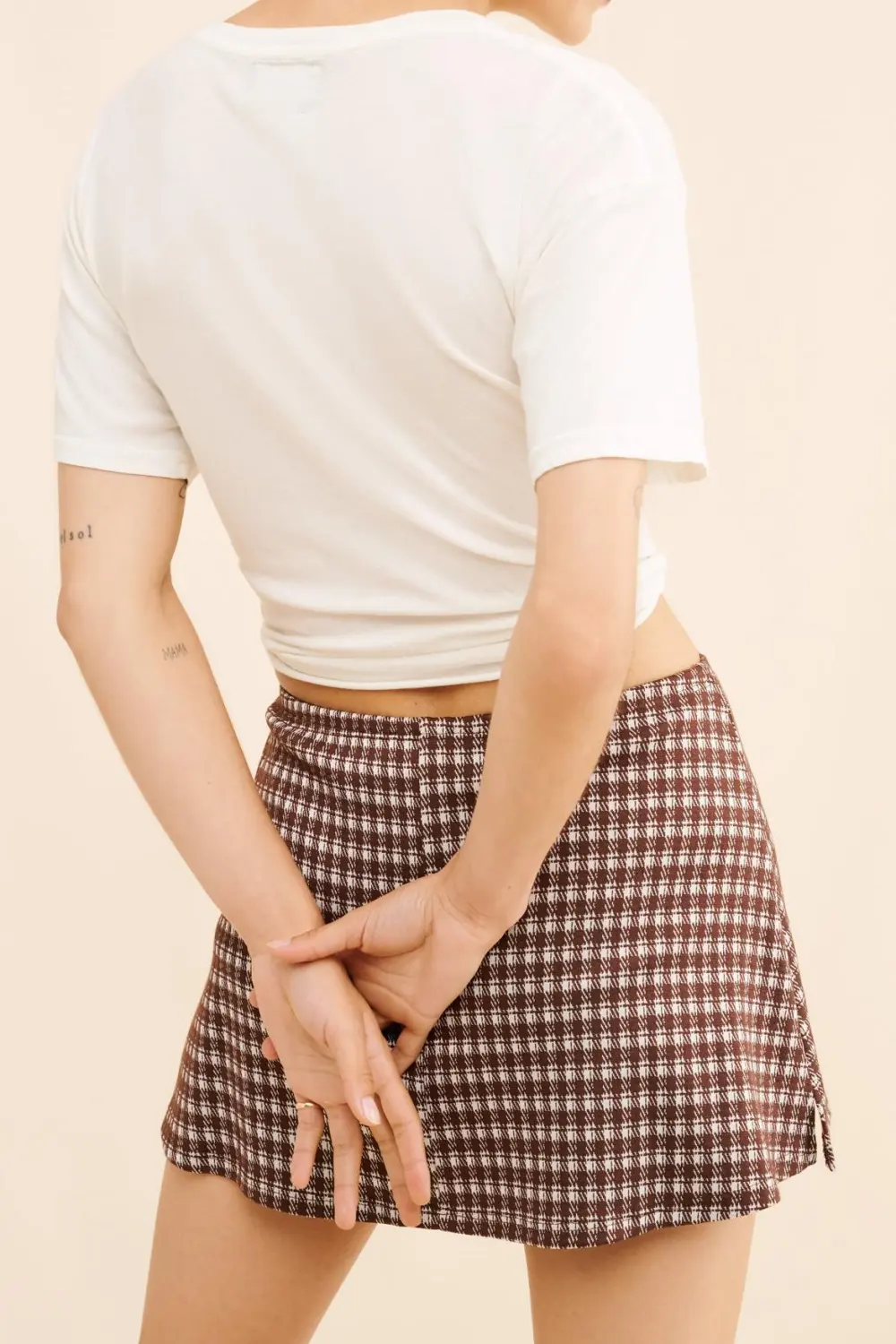 Lattice Printed Mini Skirt