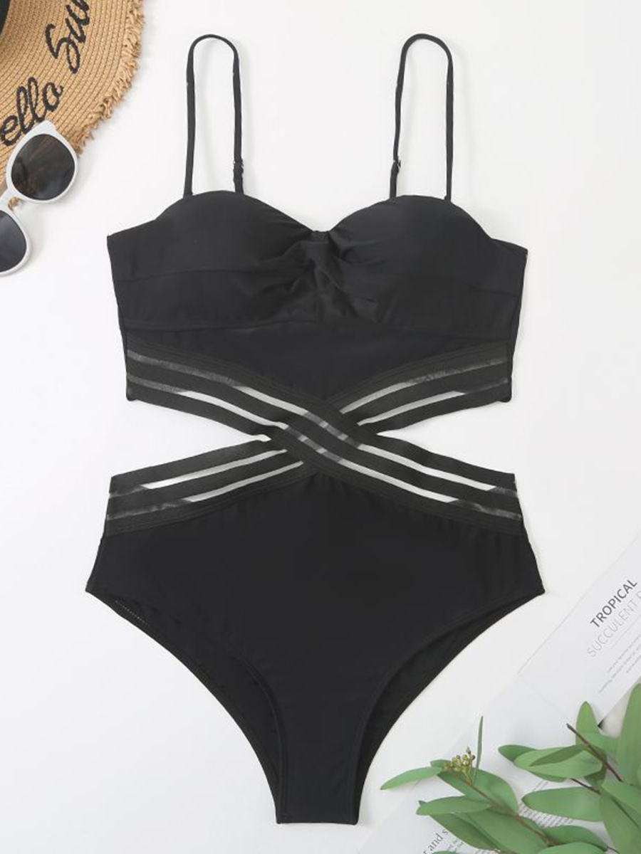 Sexy Solid Color One Piece Swimsuit