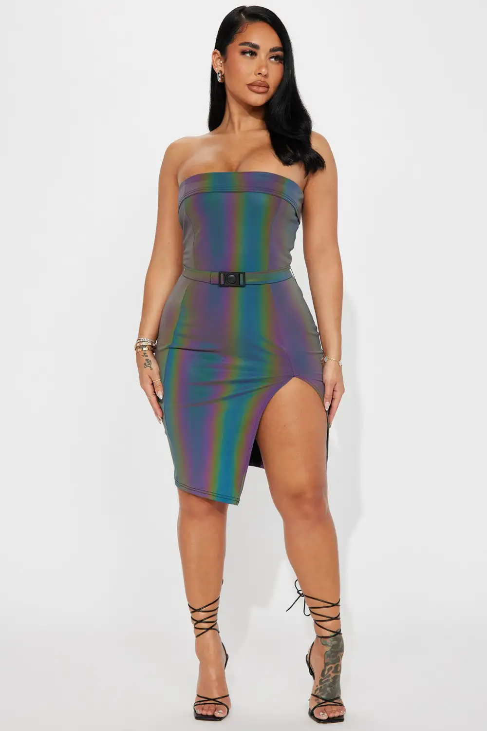 Stop Traffic Reflective Mini Dress - Multi Color