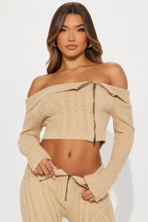 True Desire Sweater Pant Set - Taupe